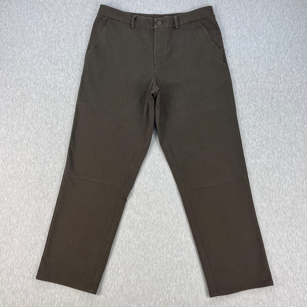 Alo Edition Sueded Pant Mens 34R *Fits 35x30 Espresso Brown Relaxed Cotton Twill